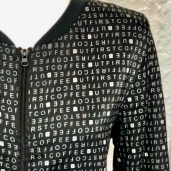 Jackets & Blazers - “But First Coffee” Bomber Jacket